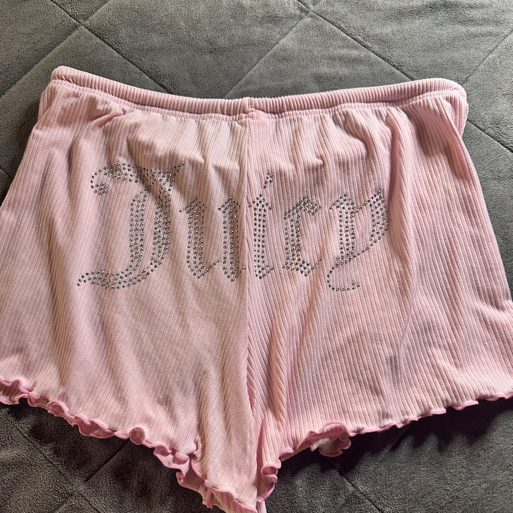 Juicy Couture Light Pink Ribbed Sleep Shorts